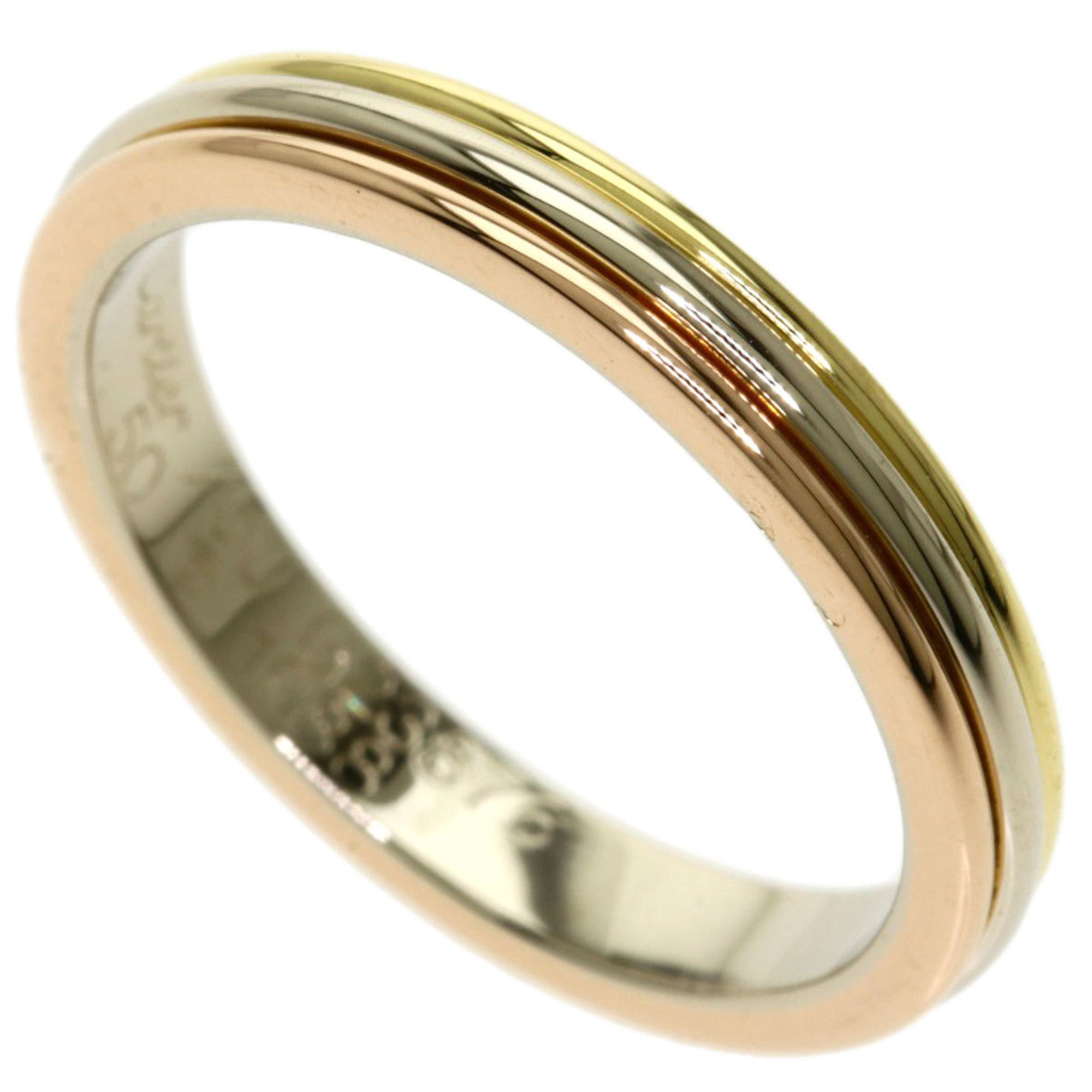 Cartier Three Color  50 Ring  K18 Yellow Gold K18wg K18pg Ladies